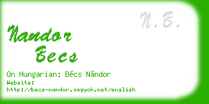 nandor becs business card